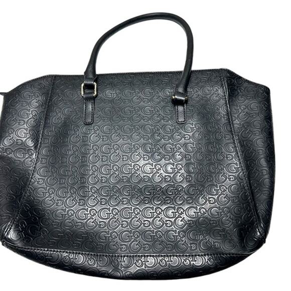 GUESS Factory Desire Logo-Embossed Carryall Black Bag - Picture 4 of 6